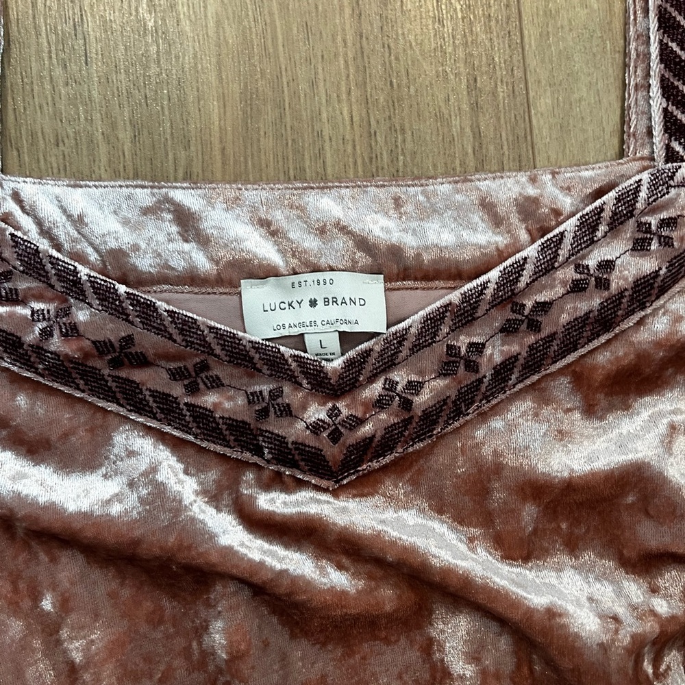 Lucky Brand Velvet Cold-Shoulder Dress in Dusty Rose - Picture 2 of 4